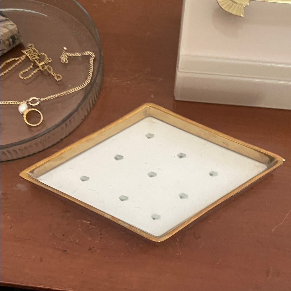 Target Gold Rim White Jewelry Earring Tray